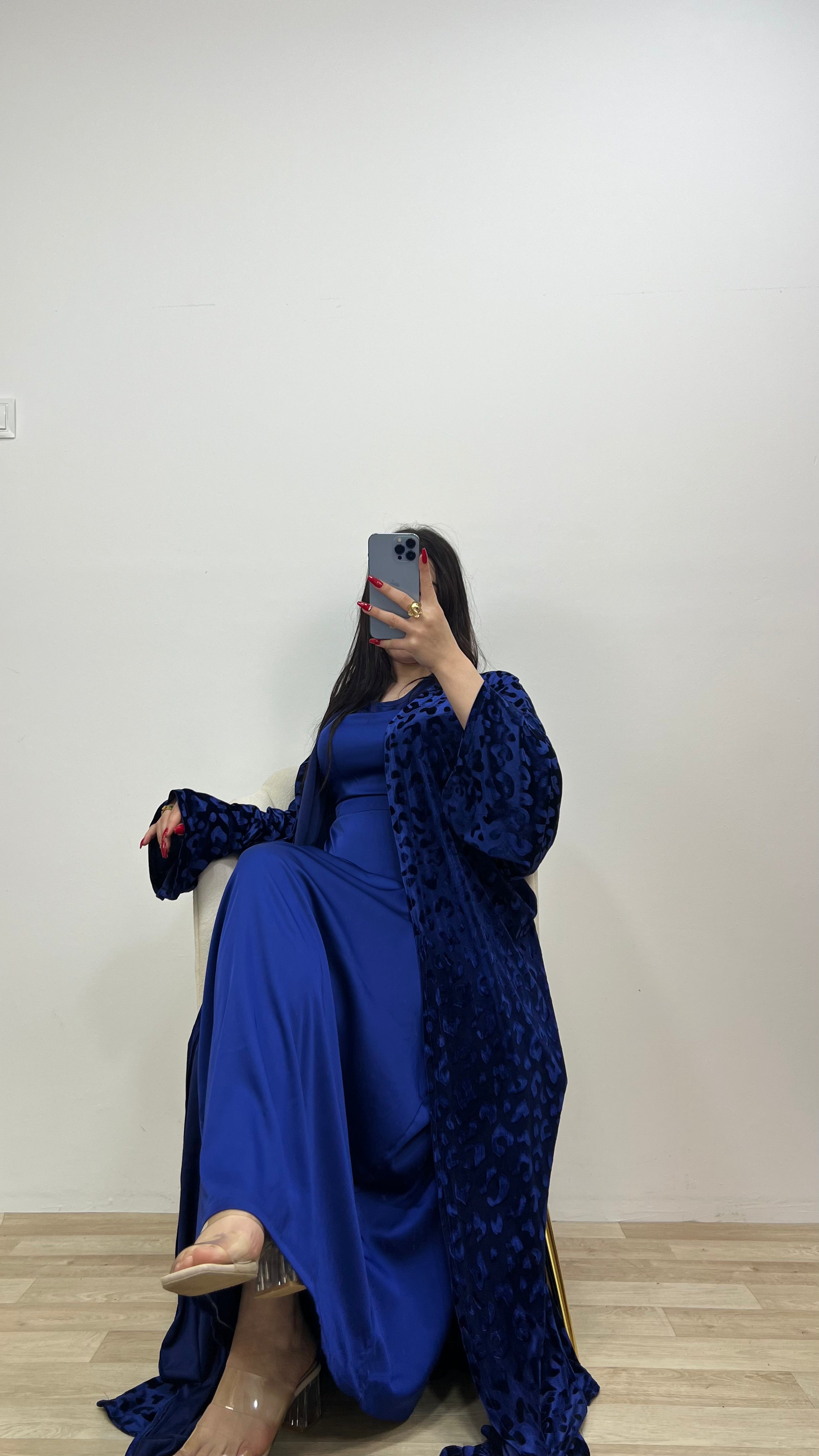 NARZIA – Ensemble abaya Bleu Royal