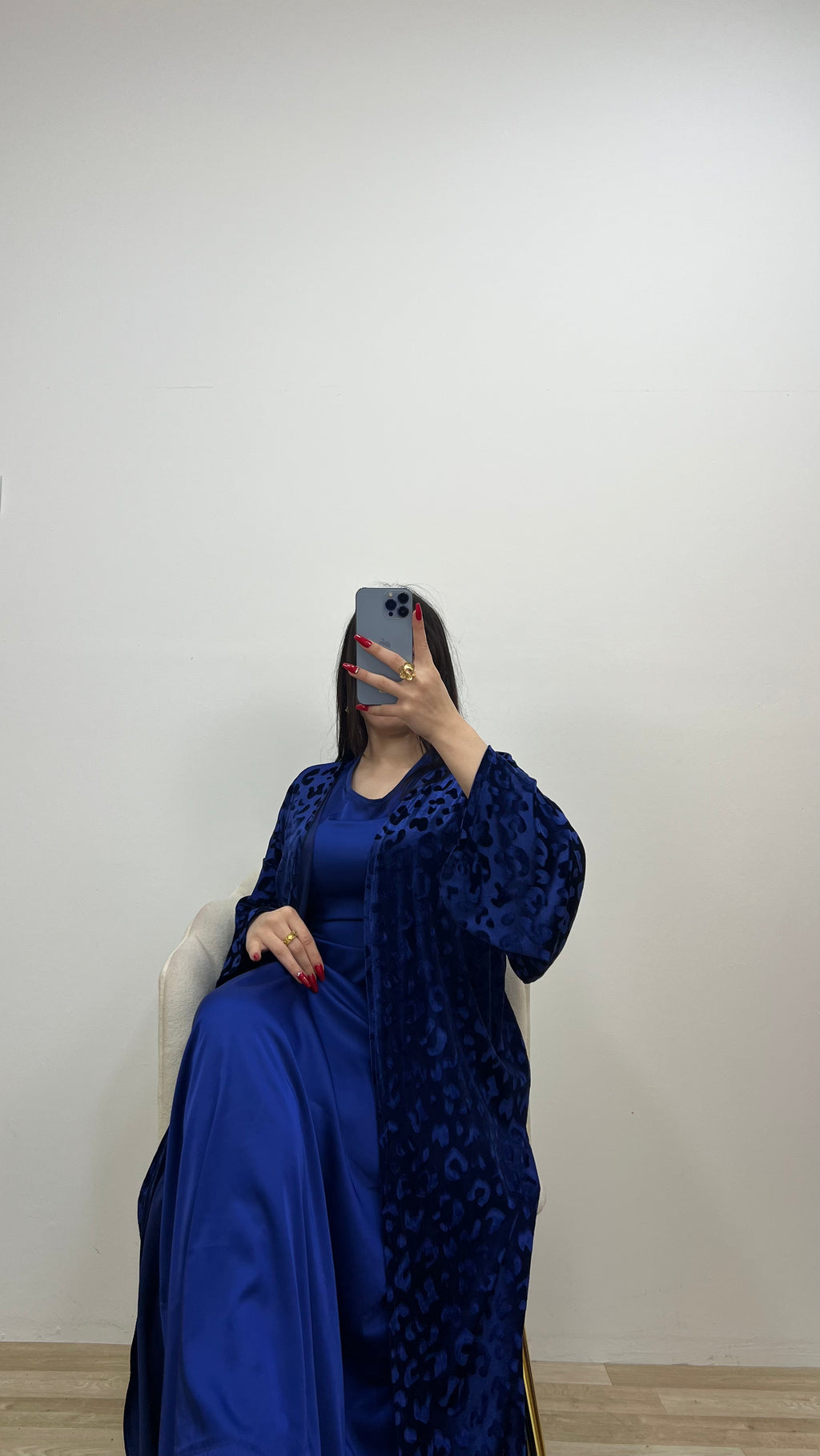 NARZIA – Ensemble abaya Bleu Royal