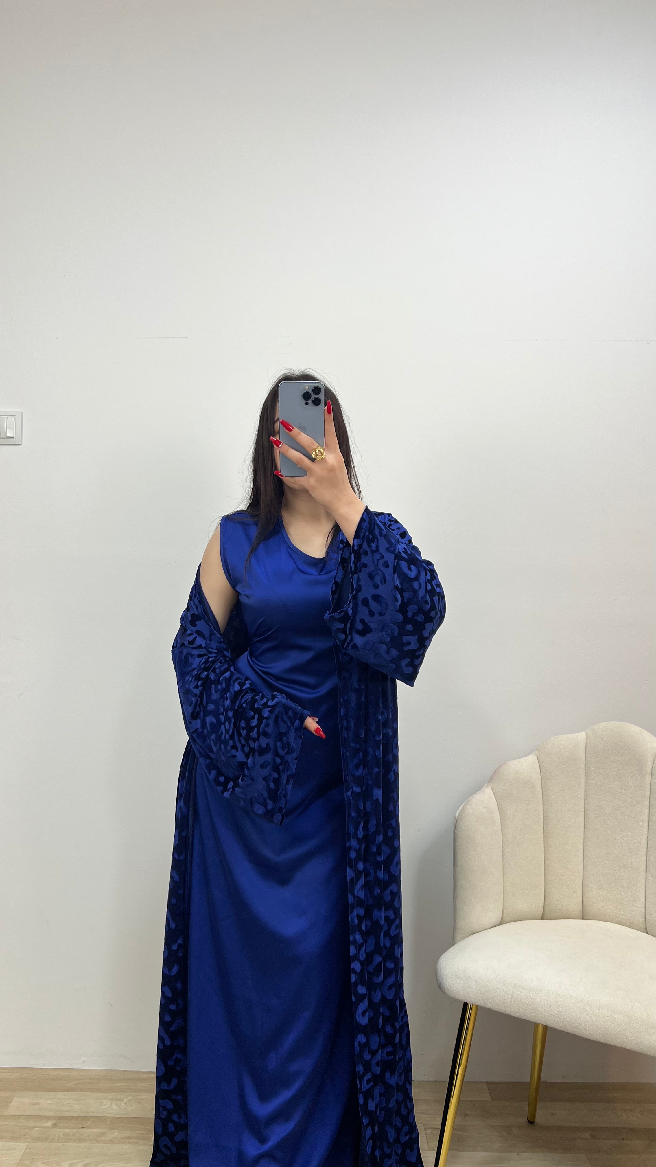 NARZIA – Ensemble abaya Bleu Royal