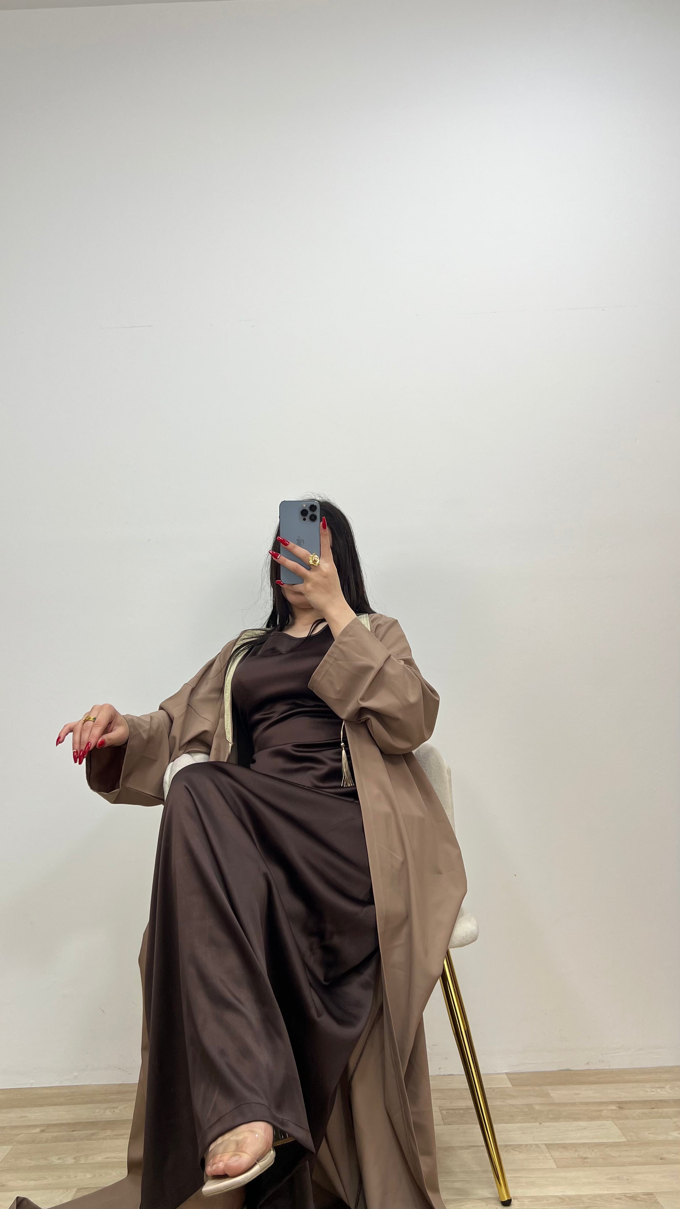 🤎 NARZIA Abaya 2PCS / Abaya + Robe Satin