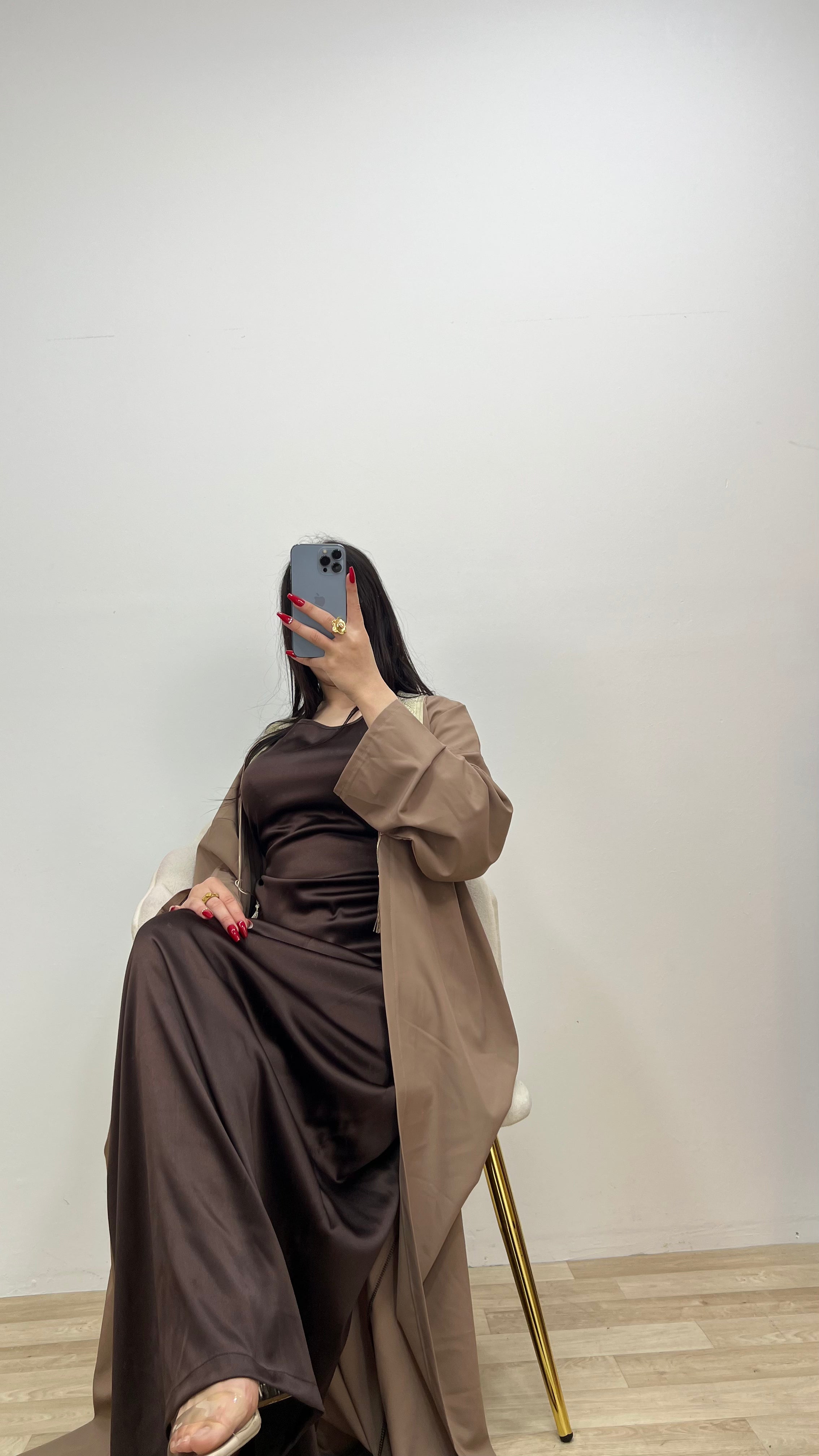 🤎 NARZIA Abaya 2PCS / Abaya + Robe Satin