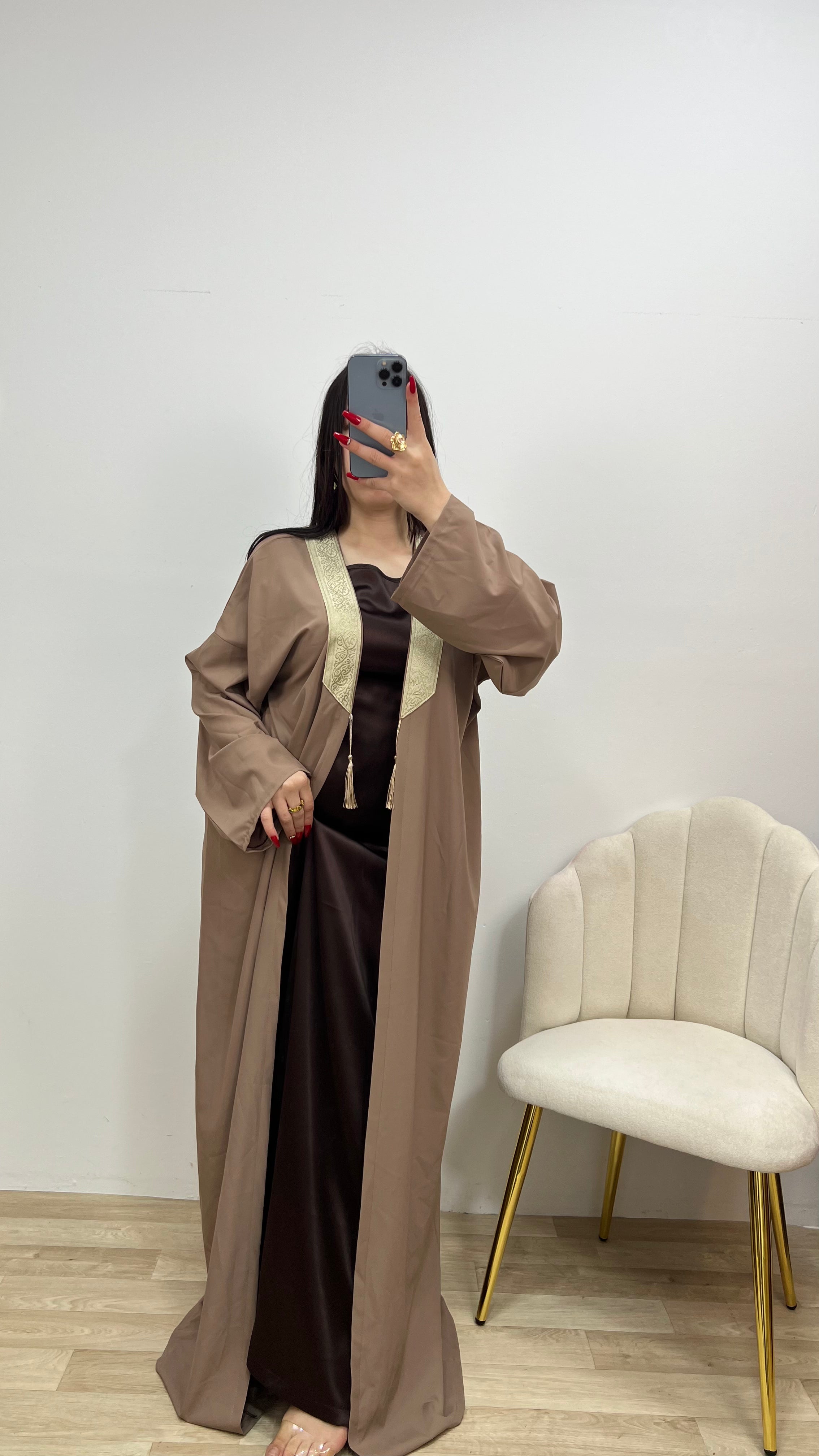 🤎 NARZIA Abaya 2PCS / Abaya + Robe Satin